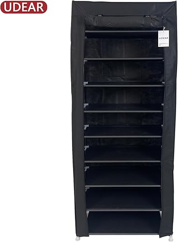 Miniatura 4 de UDEAR Zapatero para armario, puerta de entrada, organizador alto de zapatos, estante para zapatos, estante apilable de 7 niveles, organizador de