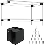 8 Pcs 3-Way Workbench Bracket Kit, 2mm Carbon Steel with Screws | Right Angle Corner Bracket Set for DIY Bench Frames, Garage Shelf, Work Tables and Wood Projects, Fits 2x4 (Actual 1.5"x3.5")