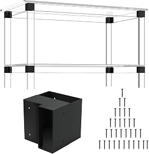 8 Pcs 3-Way Workbench Bracket Kit, 2mm Carbon Steel with Screws | Right Angle Corner Bracket Set for DIY Bench Frames, Garage Shelf, Work Tables and Wood Projects, Fits 2x4 (Actual 1.5"x3.5")