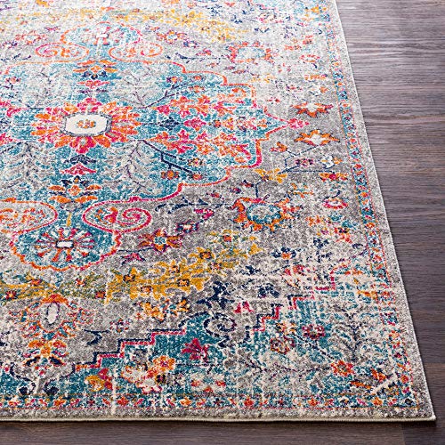 Livabliss Area Rugs - 7x9 Odelia Vintage Boho Beige Mustard Gray Area Rug for Living Room Bedroom - Floral Medallion Stain Resistant Carpet for Kitchen, Nursery, Office (6'7" x 9') - Image 4