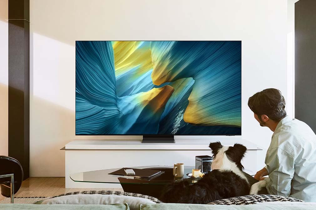 Samsung OLED S95F 77 Zoll (195 cm) 4K Fernseher, Antireflexion, NQ4 AI Gen3 Prozessor, OLED HDR Pro, Gaming Hub, Motion Xcelerator 165Hz, Upscaling, Dolby Atmos, Smart TV, 2025