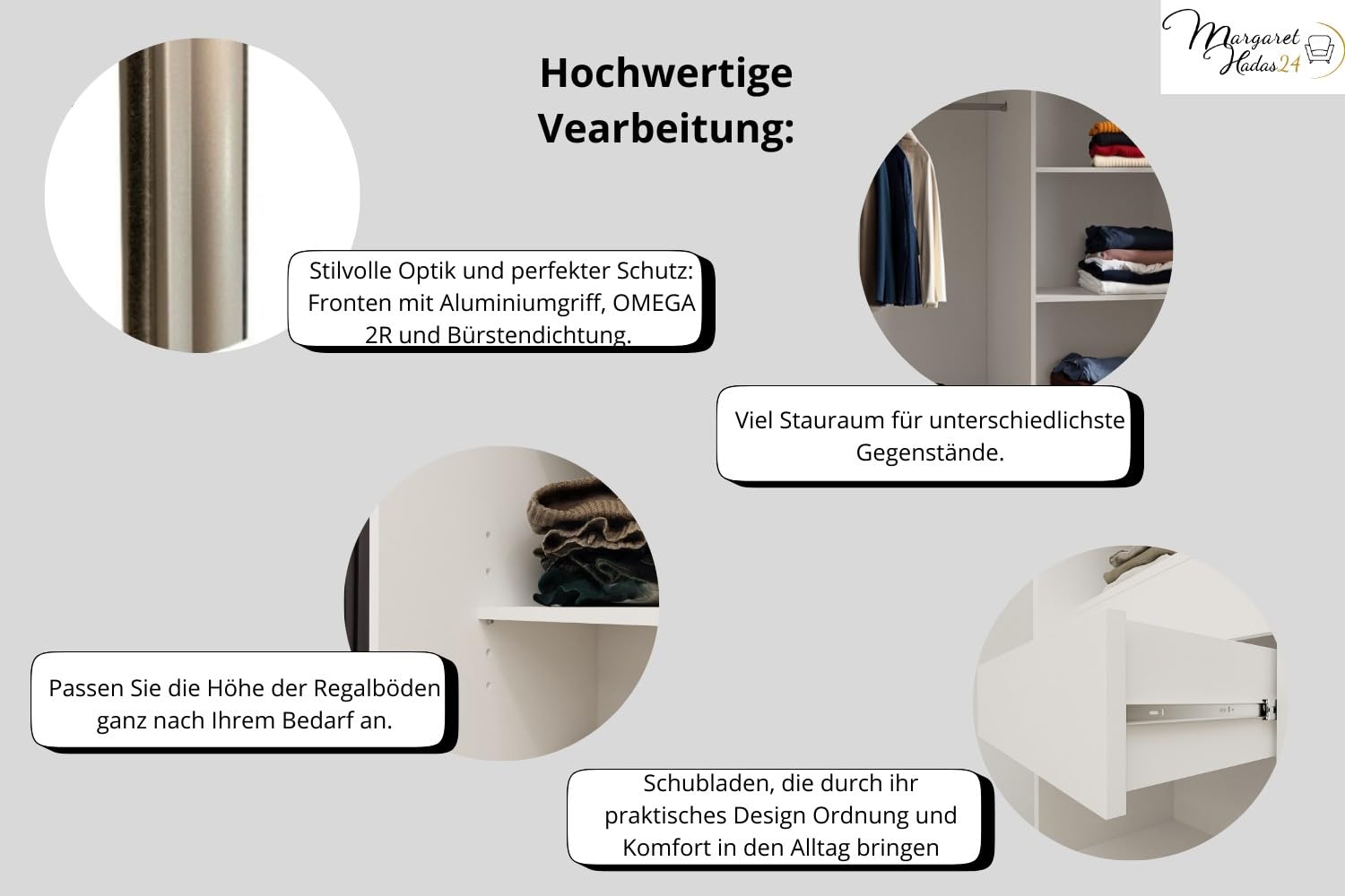 Kleiderschrank Erika mit Lamellen ohne Spiegel, Organizer, Mehrzweckschrank, Schwebetürenschrank, Garderobenschrank, Kleiderstange, Kleiderständer, Flurschrank, 120 cm, braun, schwarz