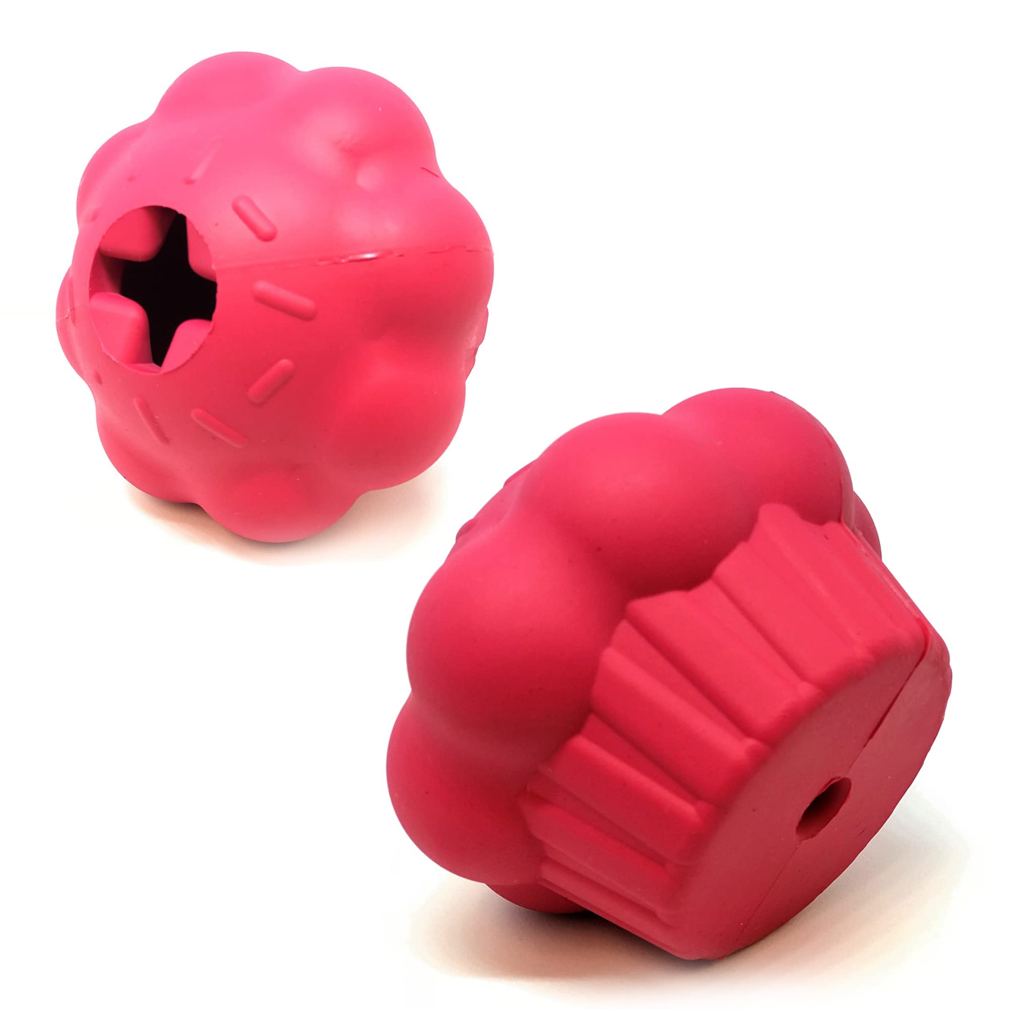 MuttsKickButt SodaPup Spender für Cupcakes und Leckerlis, aus Naturkautschuk, für schwere Kauer, groß, Pink