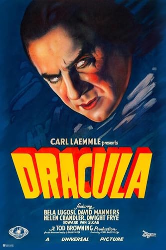 Drácula laminada 1931 Bela Lugosi - Póster retro vintage de película de terror, mercancía de terror, decoración clásica de monstruo, recuerdo