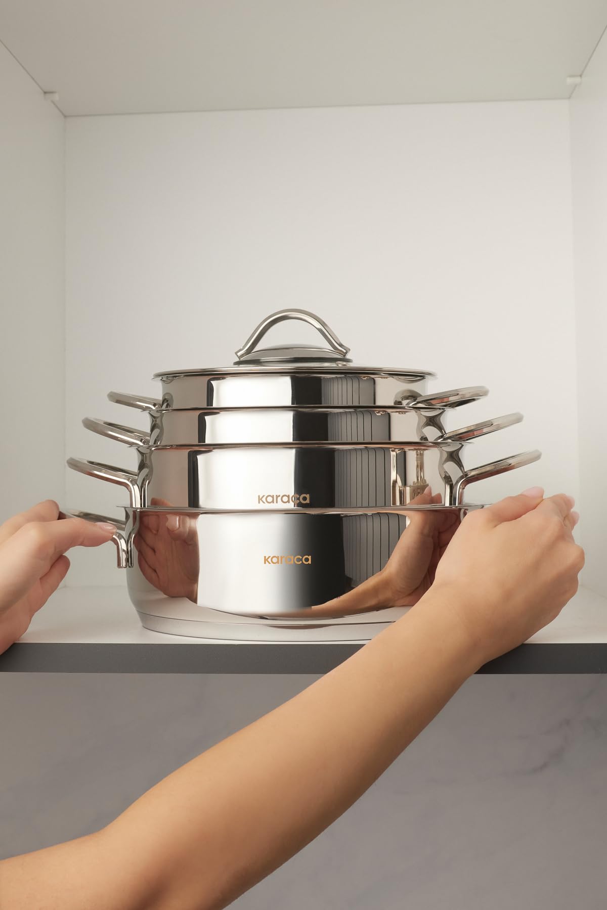 Karaca Sakura Powersteel 8 Parça 316 Çelik Tencere Seti
