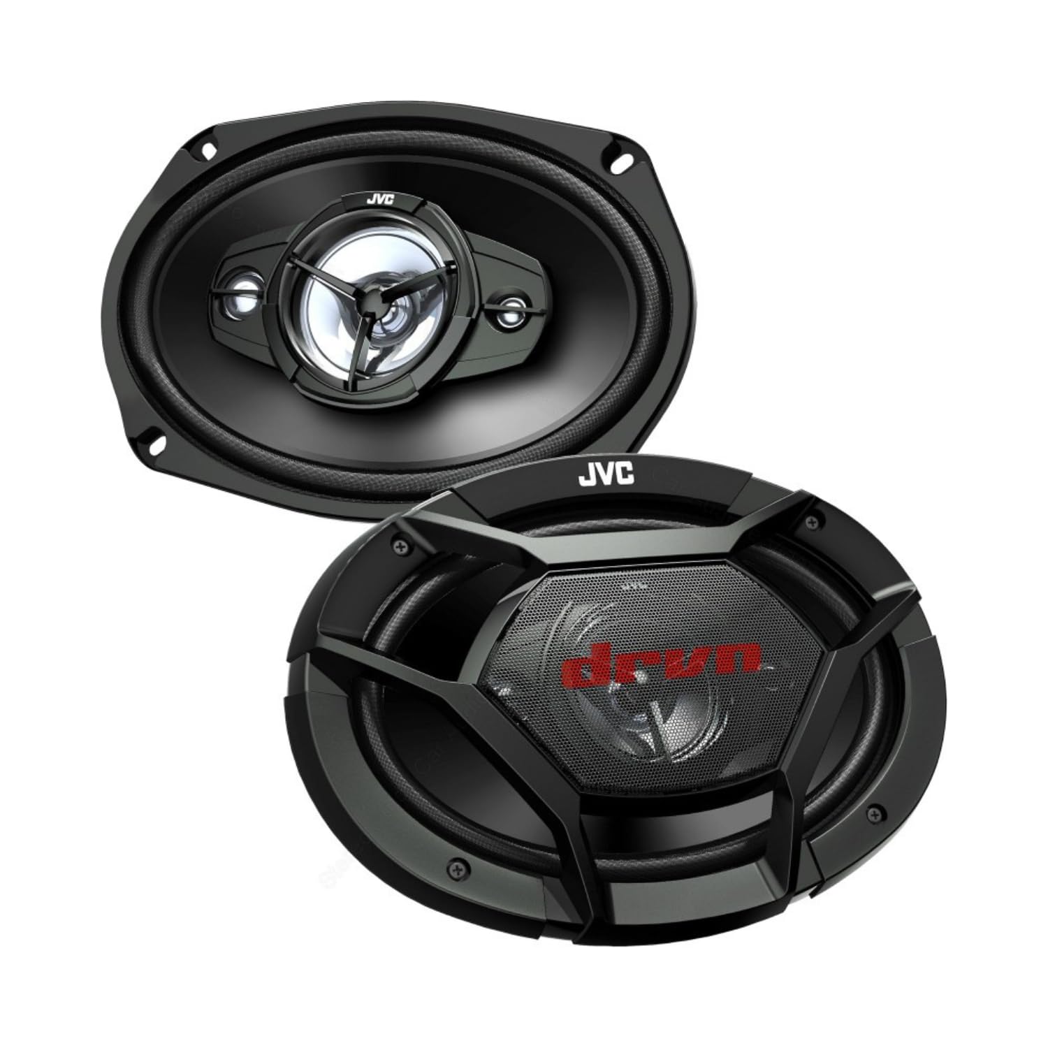JVC CS-DR6930 Altoparlanti coassiali a 3 vie, 500 W di potenza massima e 70 W RMS, Pressione sonora uniforme di 88 dB/W.m, Woofer da 15 x 23 cm (6' x 9') in mica/carbonio, Nero