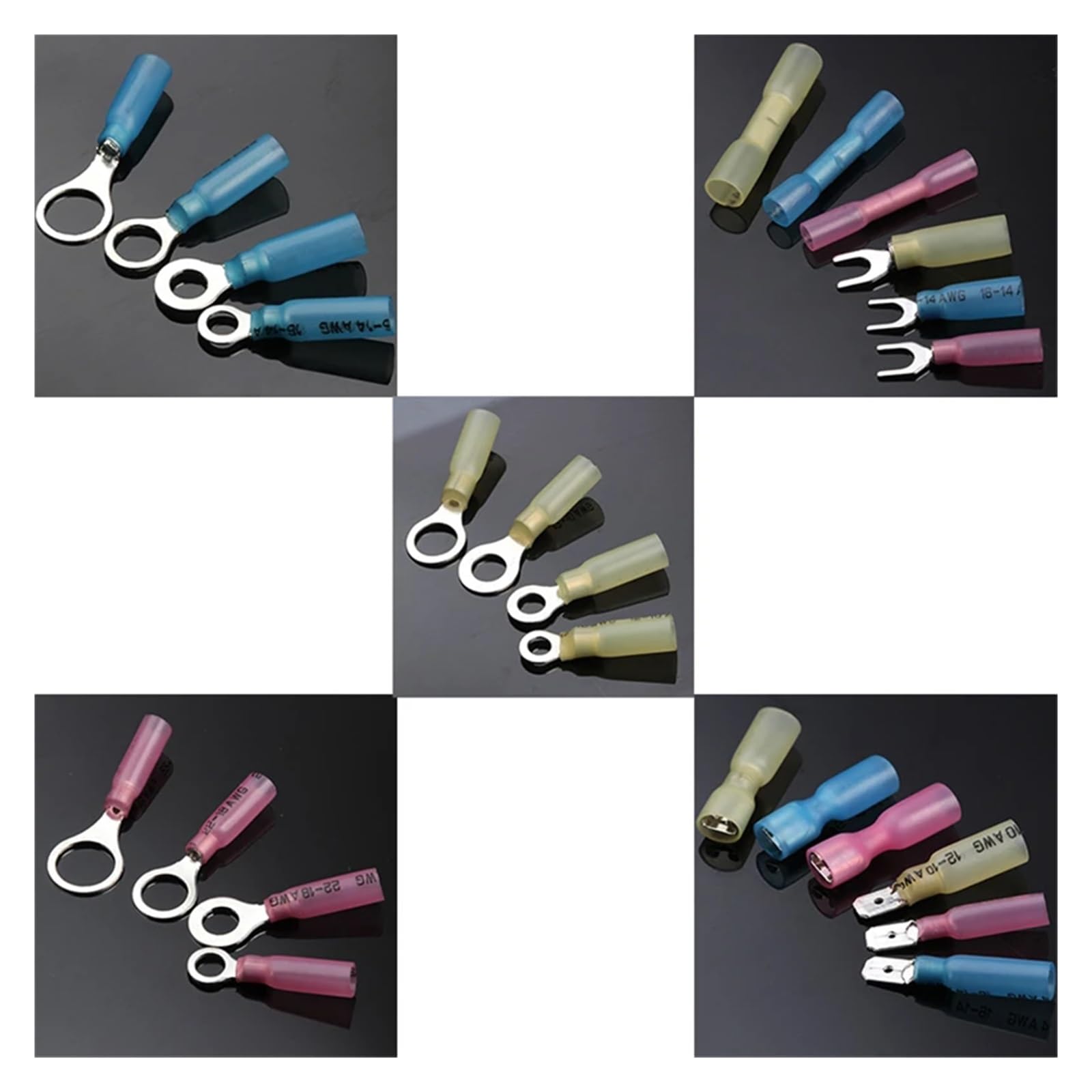 Kit d'assortiment de 240 cosses à thermorétractables, isolées et à