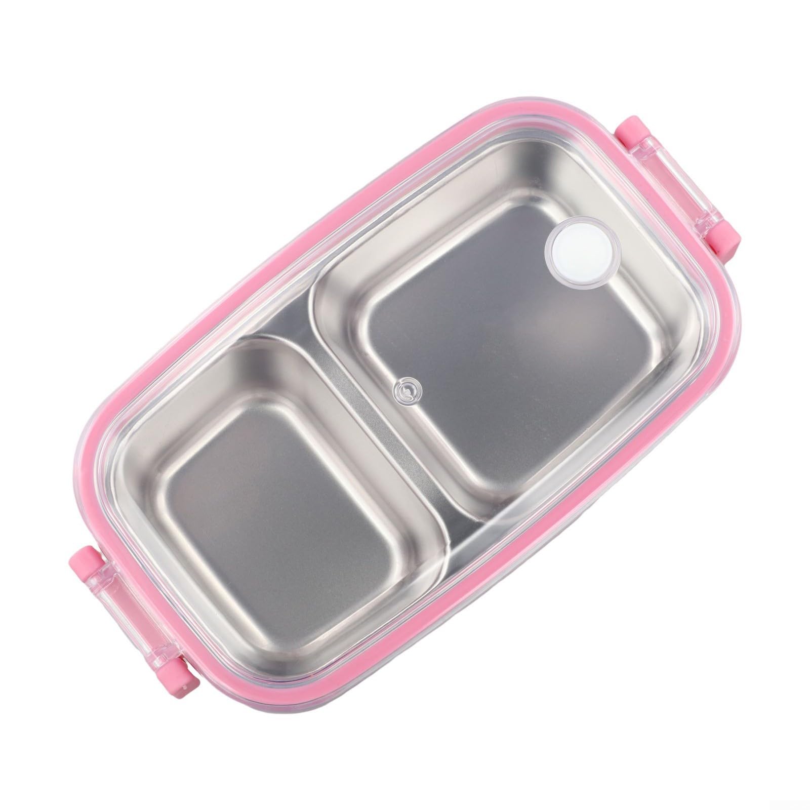Fiambrera de acero inoxidable para oficina hermética rosa con recipientes de 20x10 cm