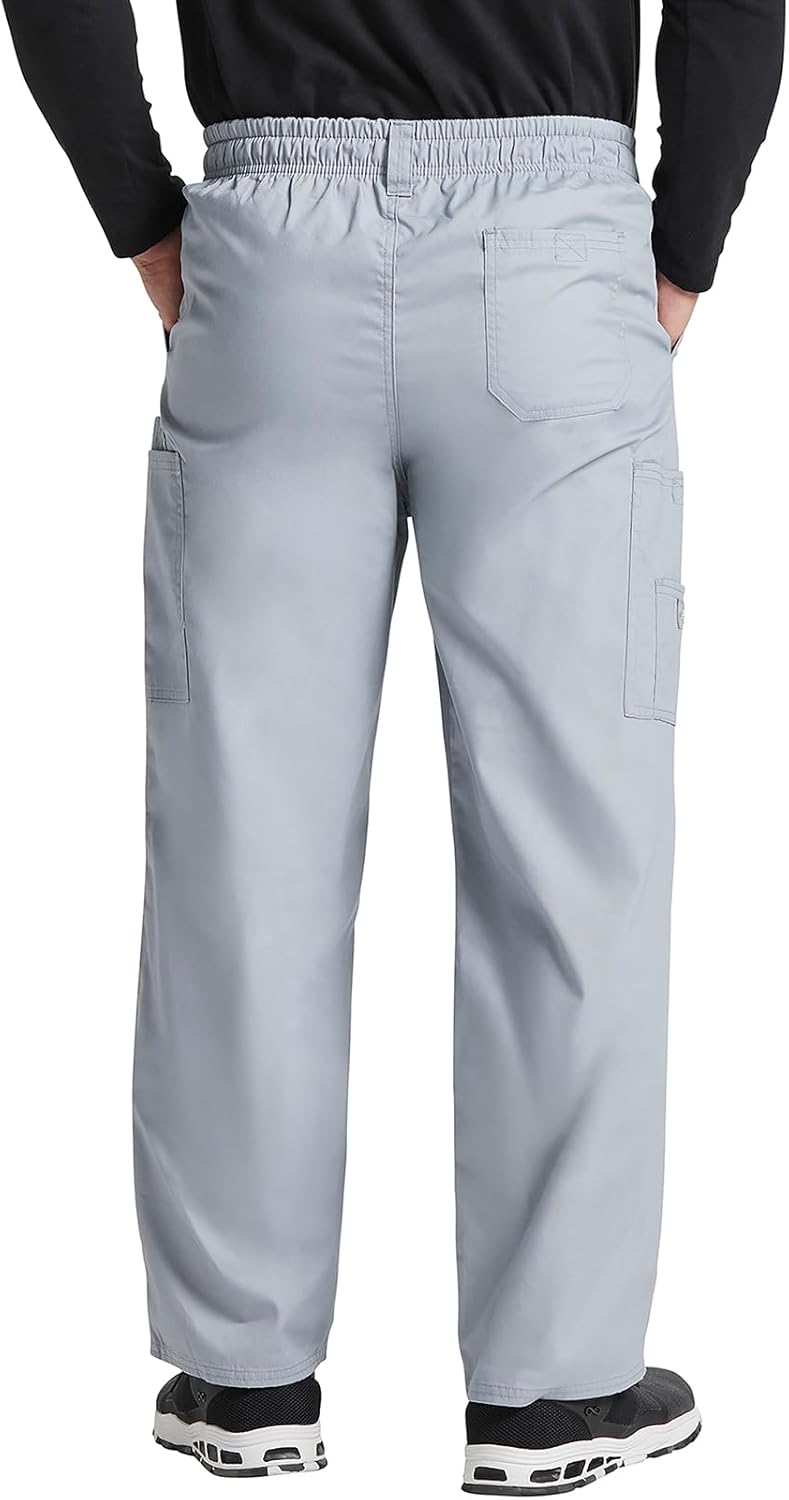 Dickies Scrub Set For Men With V-Neck 5 Pocket Top 81906 with Button Closure Elastic Waistband Pant 81006, Grey-L Top/M Pant Tall - Image 5