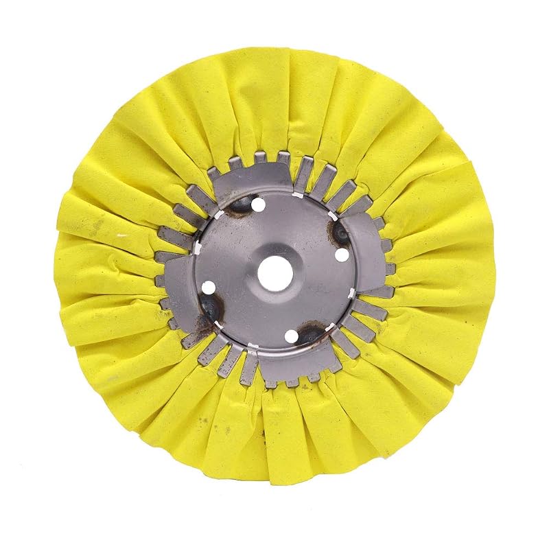 Roda de Polimento Airway Renegade Products 22,9 cm x 7,9 cm com furo de 15,9 mm, grão 46, para Alumínio e Aço Inoxidável – Amarela