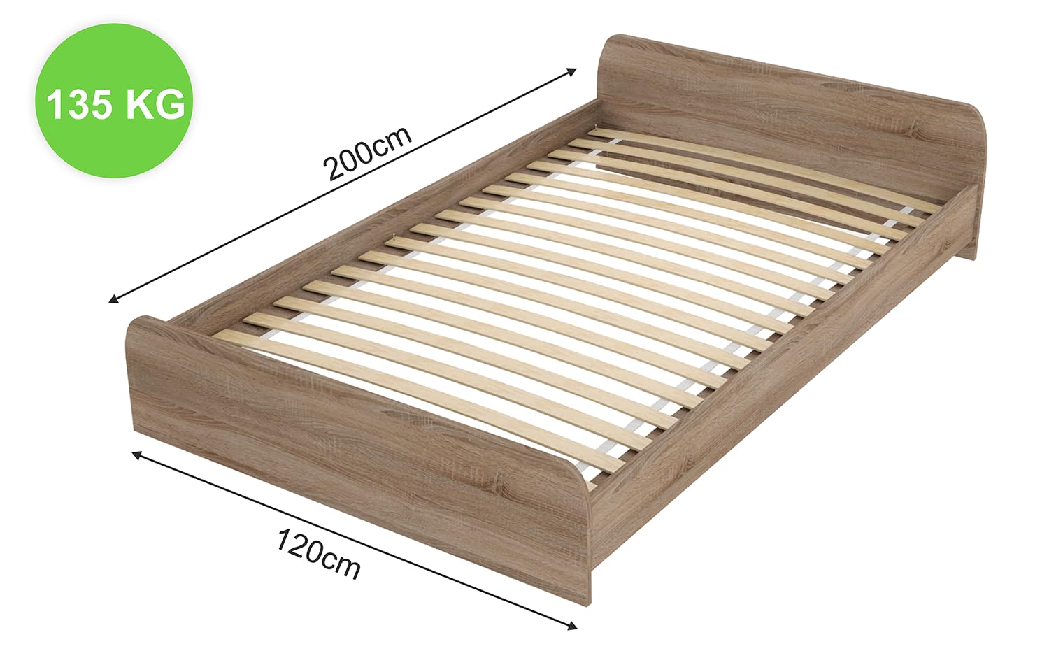 Stelaż wkład do łóżka pod materac 120 x 200 cm, sprężynujący