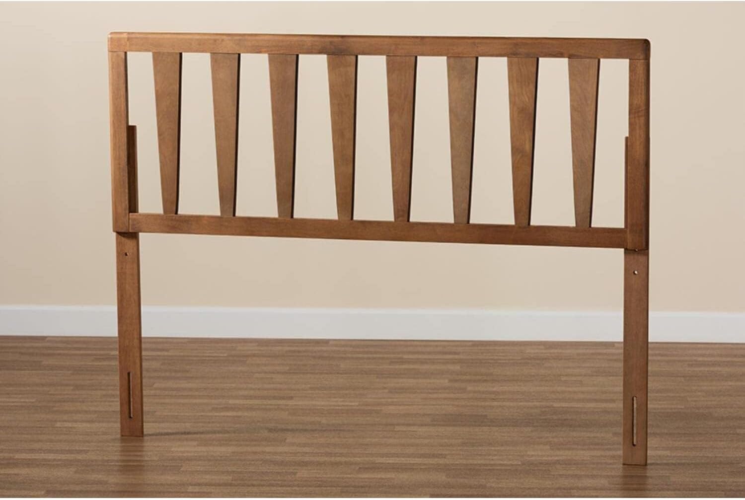 HomeStock Baroque Beauty Headboard - Elegant Ash Walnut Finish, Wood Construction, Classic Design for Timeless Bedroom Style Full