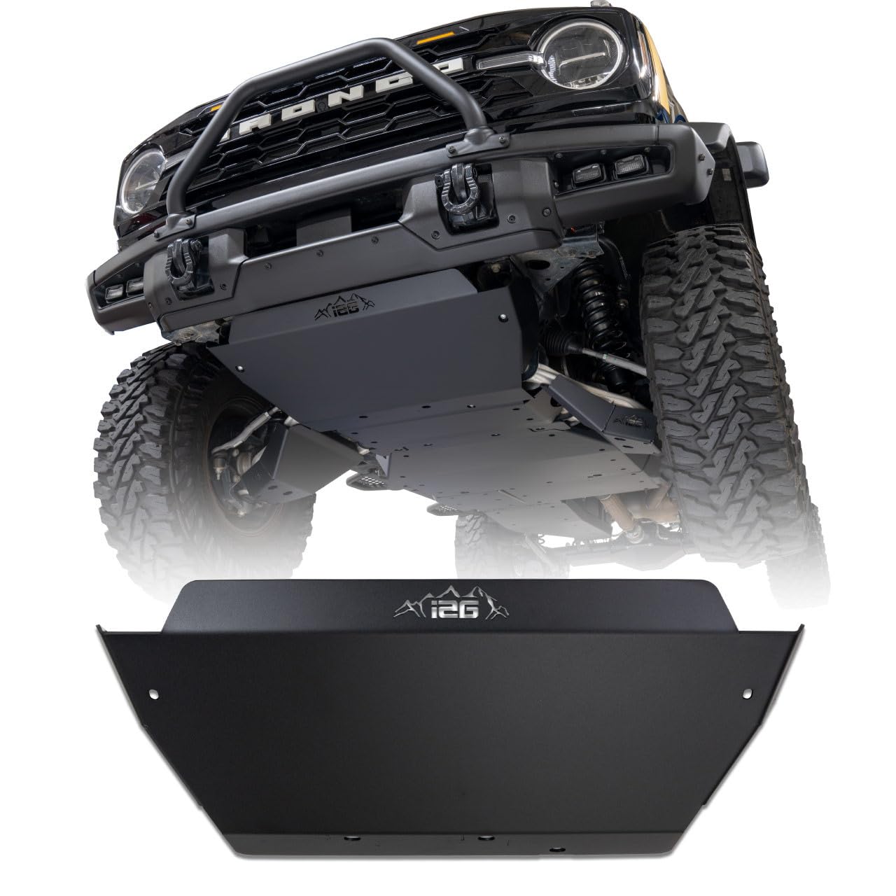 IAG Rock Shield Front Skid Plate for Ford Bronco 2021+ 2/4 Door Only (Not Raptor or Sport), Made in USA