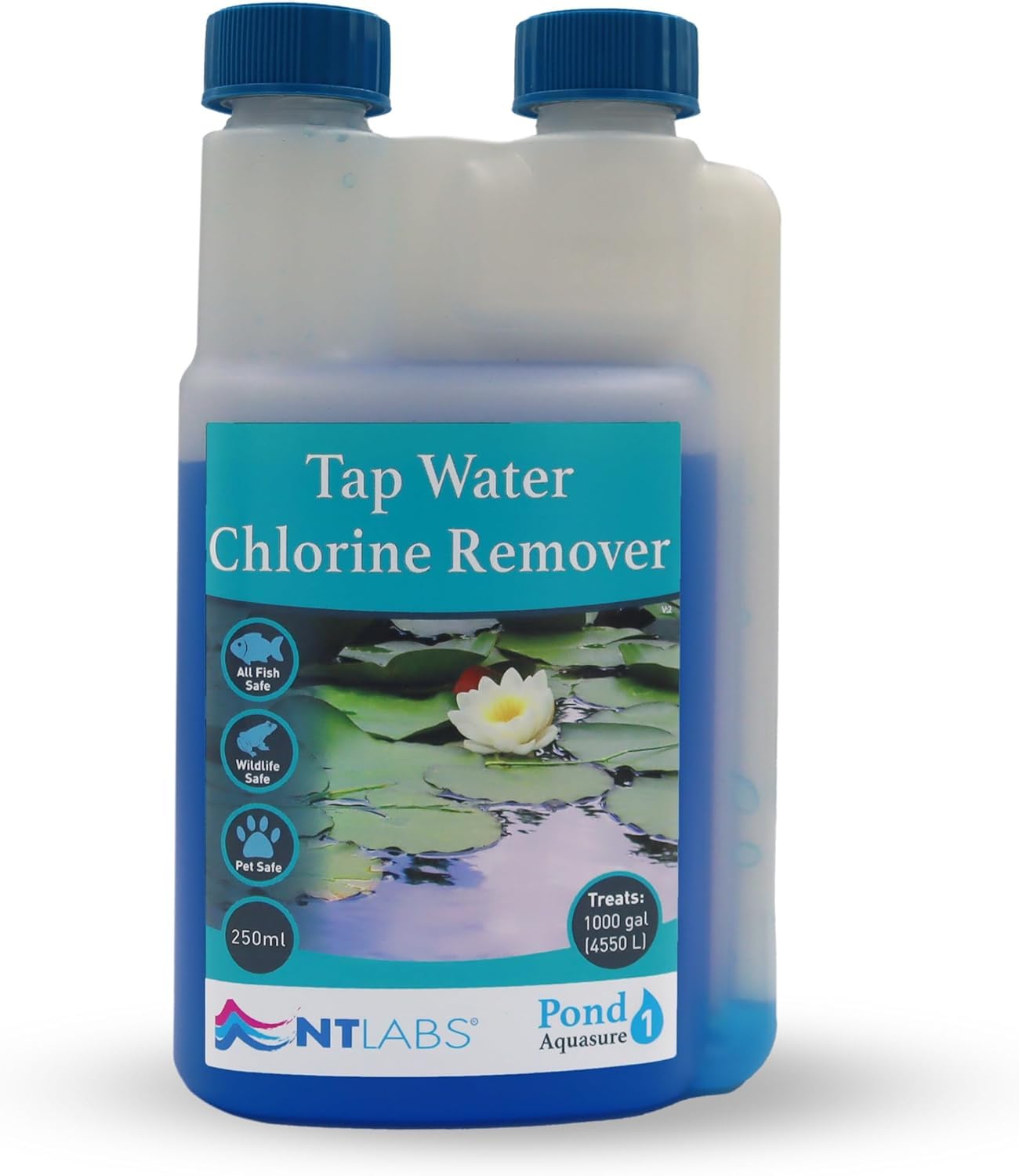Pond Aquasure, Tap Water Chlorine Remover, Pond Dechlorinator, Removes Chlorine, Chloramine, Other Halogens and Heavy Metals Making Pond Water Safe for Fish (250ml - Treats 4550L)