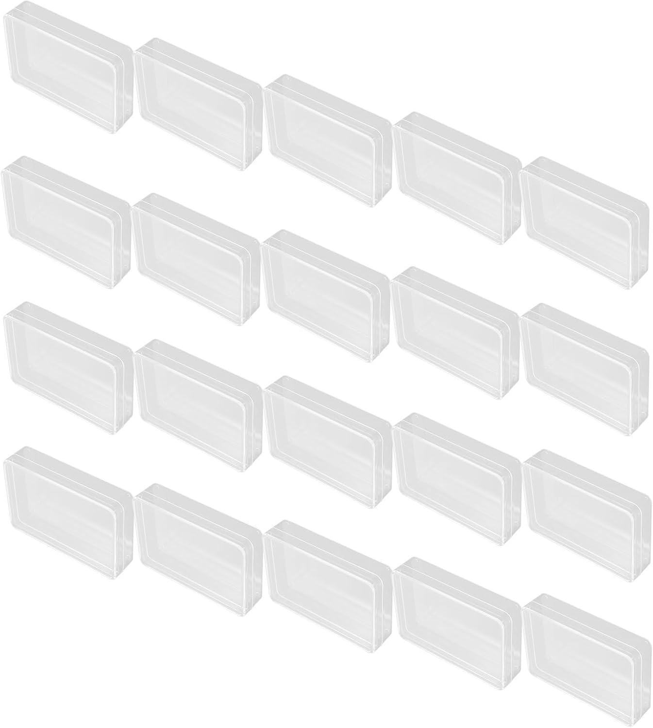 Uonlytech 20pcs Plastic Playing Card Cases for Trading Cards and Crafts High Transparency and Sleek Appearance Multi-functional Storage for Home and Travel Bags 3.7x2.6x1 Inch