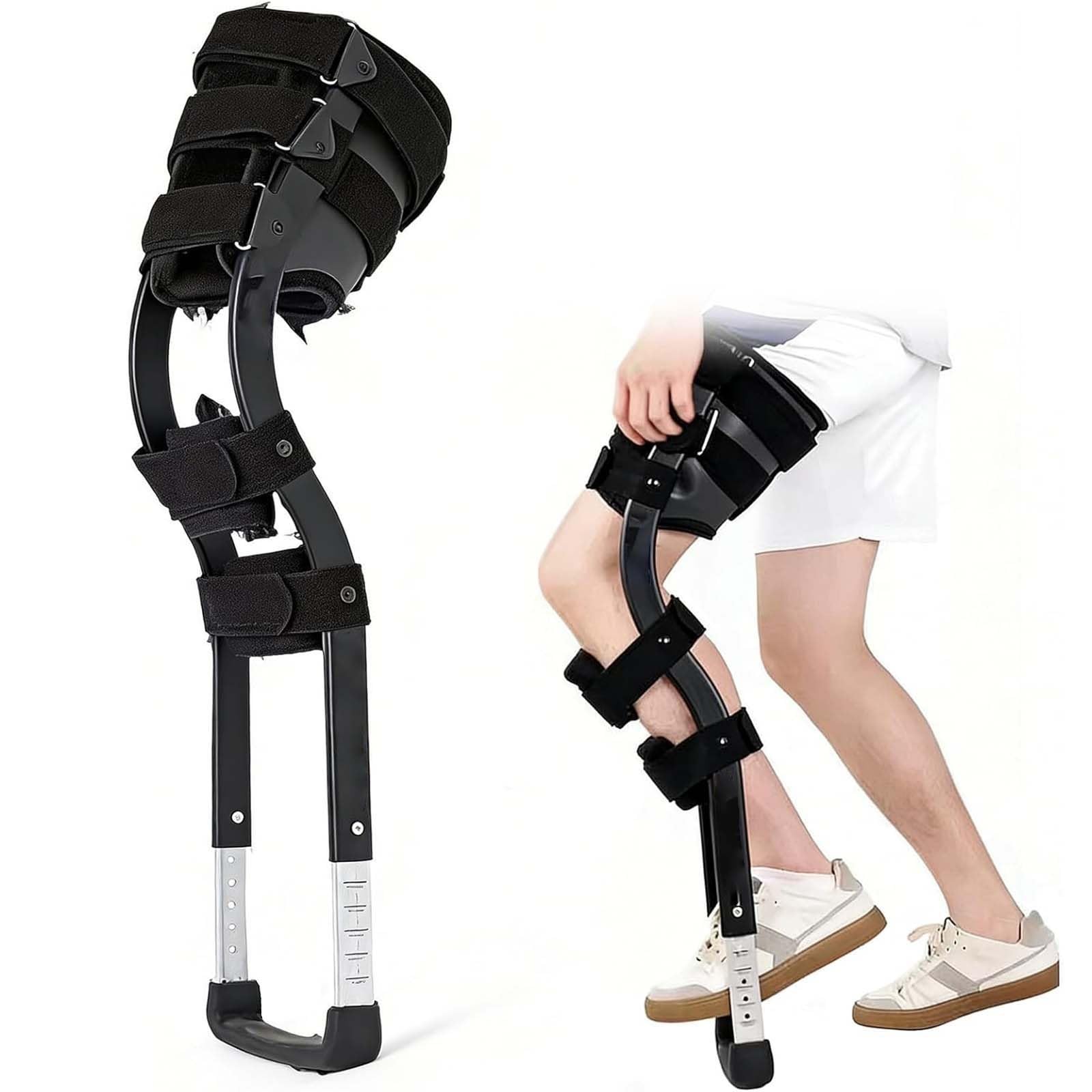 Kula ortopedyczna bez użycia rąk na urazy stóp i kostek,regulowana kula kolanowa do rehabilitacji po złamaniu nogi, maks. obciążenie 100 kg, wygodna wyściółka z gąbki