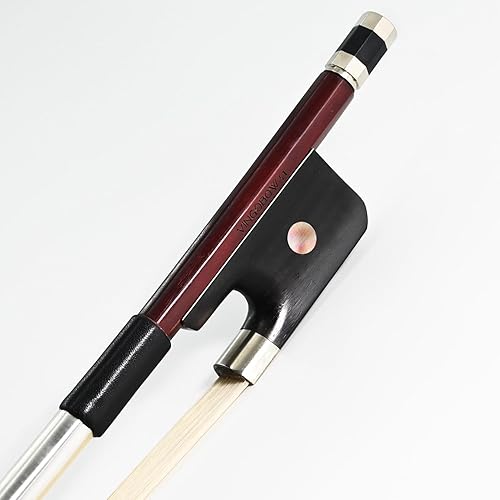 Miniatura 23 de Brazilwood Arco de contrabajo estilo francés 4/4 Tamaño bien hecho a mano Sonido profundo y potente Negro