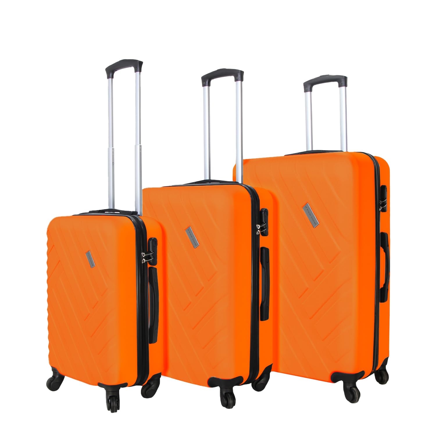 Walizka podróżna 20", 24", 28", zestaw 3 kółek, wieloczęściowy zestaw kółek z cyframi, zamek do walizki z tworzywa sztucznego (ABS), Orange Vantaa, bagaż podręczny walizka