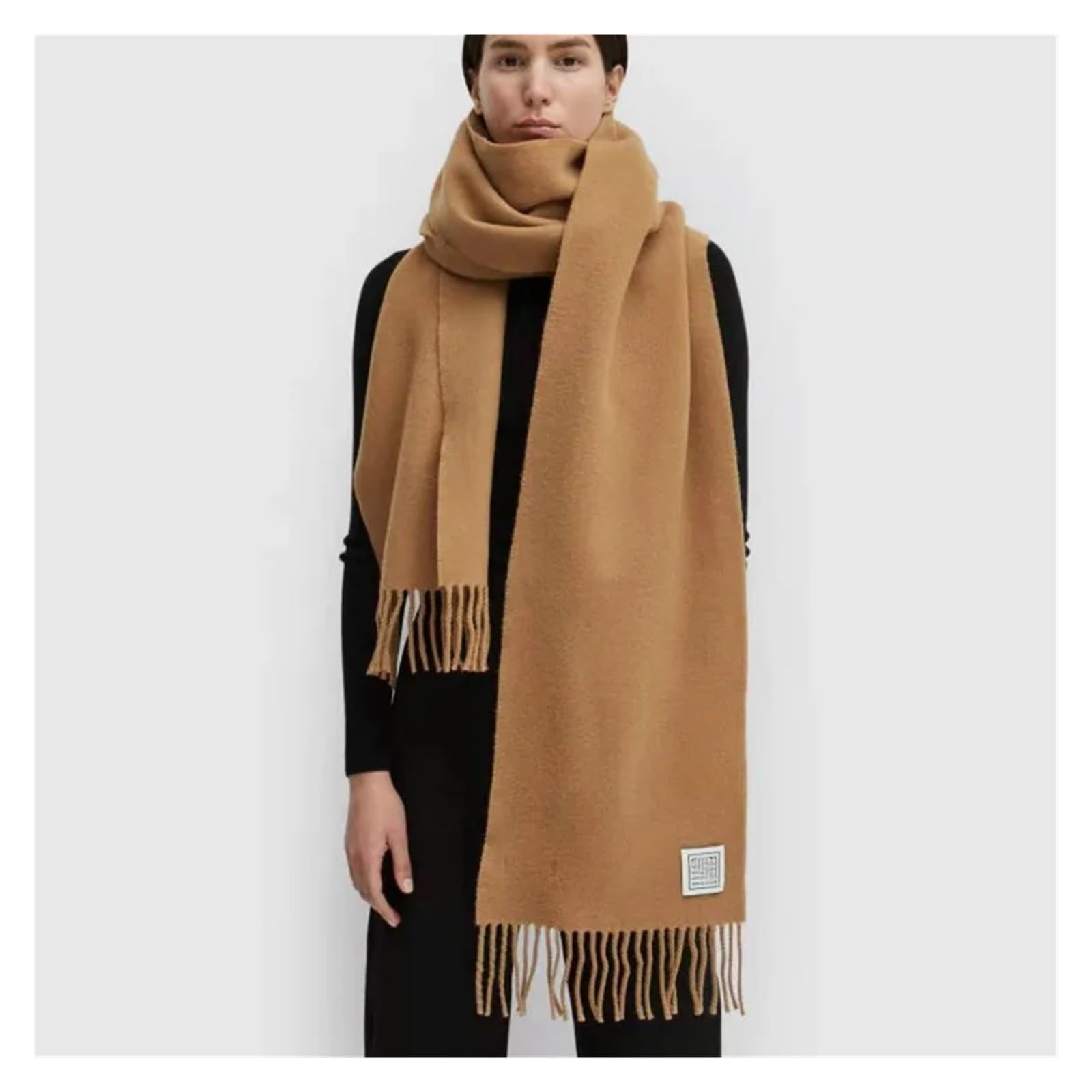 sciarpa invernale Luxury Winter Wool Scarf Women Cashmere Warm Female Shawls Wraps Thick Soft Scarves Stole Style Trends Versatile