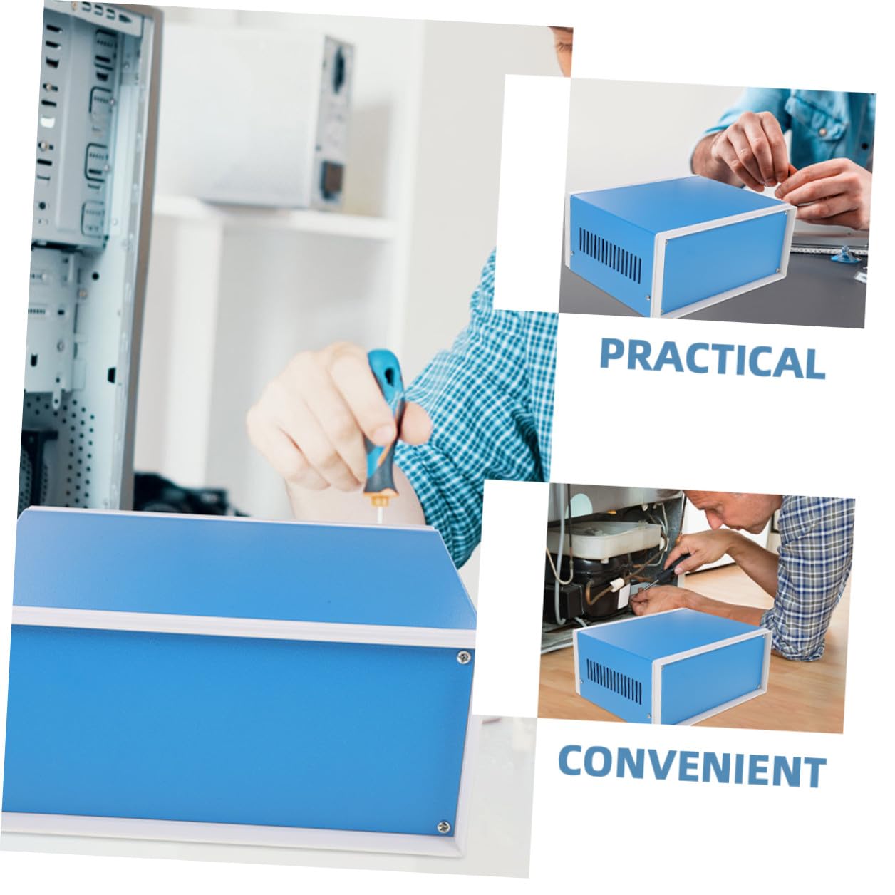KOMBIUDA Scatola Elettronica in Metallo Contenitore Progetti Elettrici Incassato Custodia per Circuiti e Elettronica con Montaggio Facile e Design Versatile