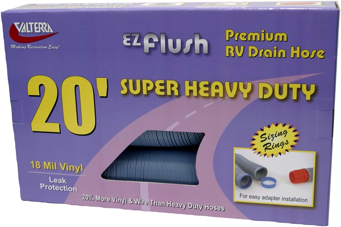 Valterra D04-0043 EZ Flush Slate Blue 10' Super Heavy Duty Drain Hose