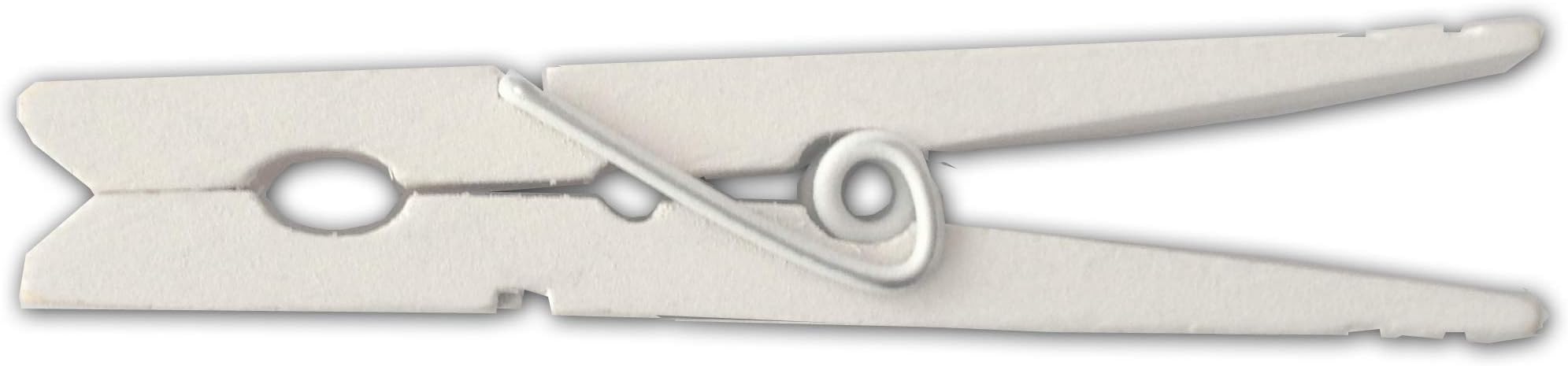LWR CRAFTS Wooden Large Clothes Pegs 3-5/16" 8.4cm 30 Pieces Per Pack (White)