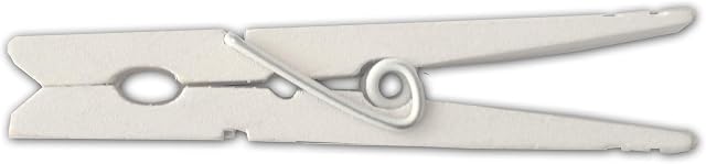 LWR CRAFTS Wooden Large Clothes Pegs 3-5/16" 8.4cm 30 Pieces Per Pack (White)