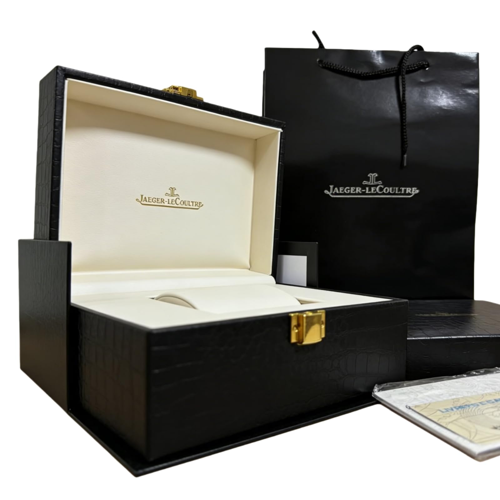 Vetrina Espositrice Orologi Slot Singolo Scatola Rettangolare Nera Cuscino Interno Morbido per Jaeger-LeCoultre