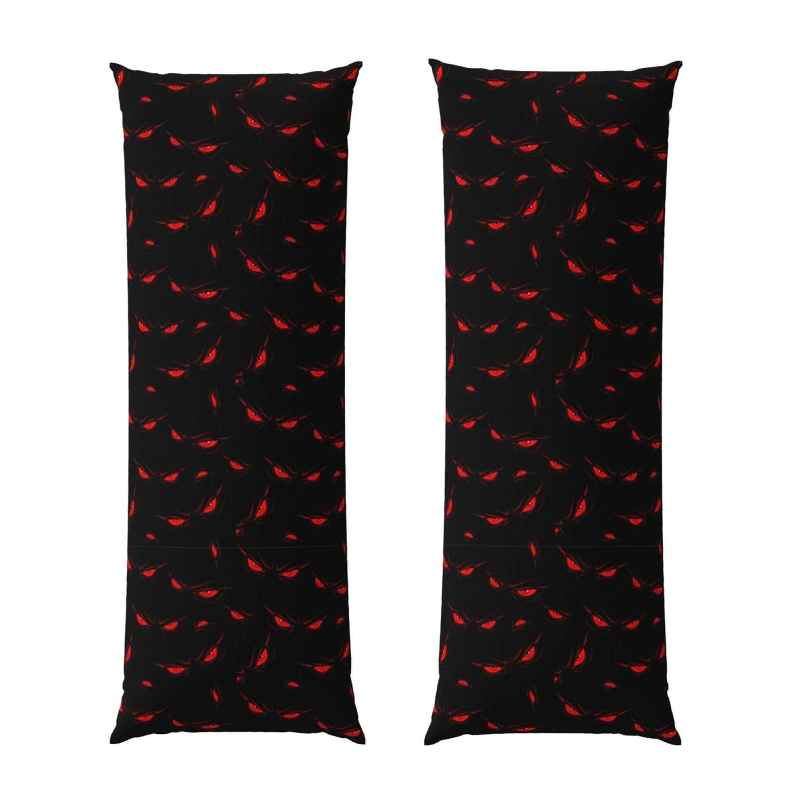 Long Pillowcase 20x54, Evil Red Eyes, Soft Velvet Pillow Cover with Hidden Zipper, Plush Cushion Protector for Bedroom Sofa Couch Sleeping