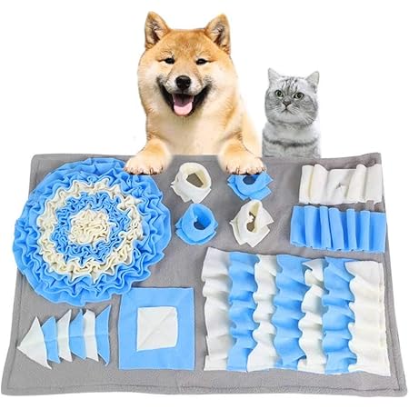 Amazon ペットおもちゃ 訓練毛布 犬 猫 ペットノーズワーク マット訓練マット 餌マット しつけ用品 知育玩具 嗅覚訓練 犬噛む 集中力向上 性格改善 運動不足 ストレス解消 分離不安 食いちぎる対策 50 80cm Fyd 犬用アジリティ 運動器具 通販