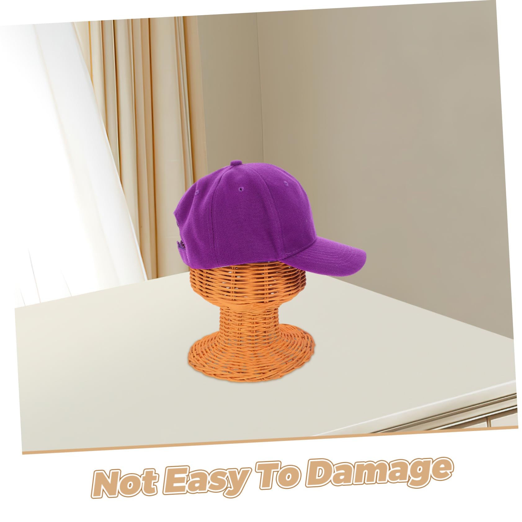 Ciieeo Expositor de Sombreros Decorativo de Ratán, Tejido Modelo de Mesa