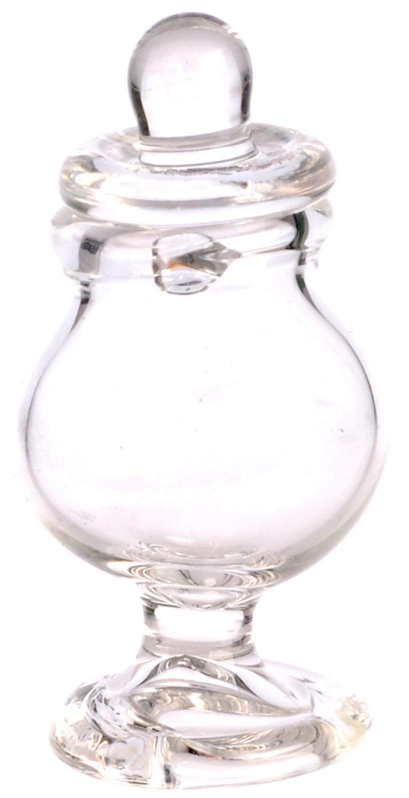 Dolls House Miniature Accessory Empty Apothecary Bonbon Footed Clear Glass Jar