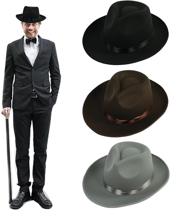 Sombrero Fedora Unisex Elegante Fiesta Otoño Invierno miniatura 3