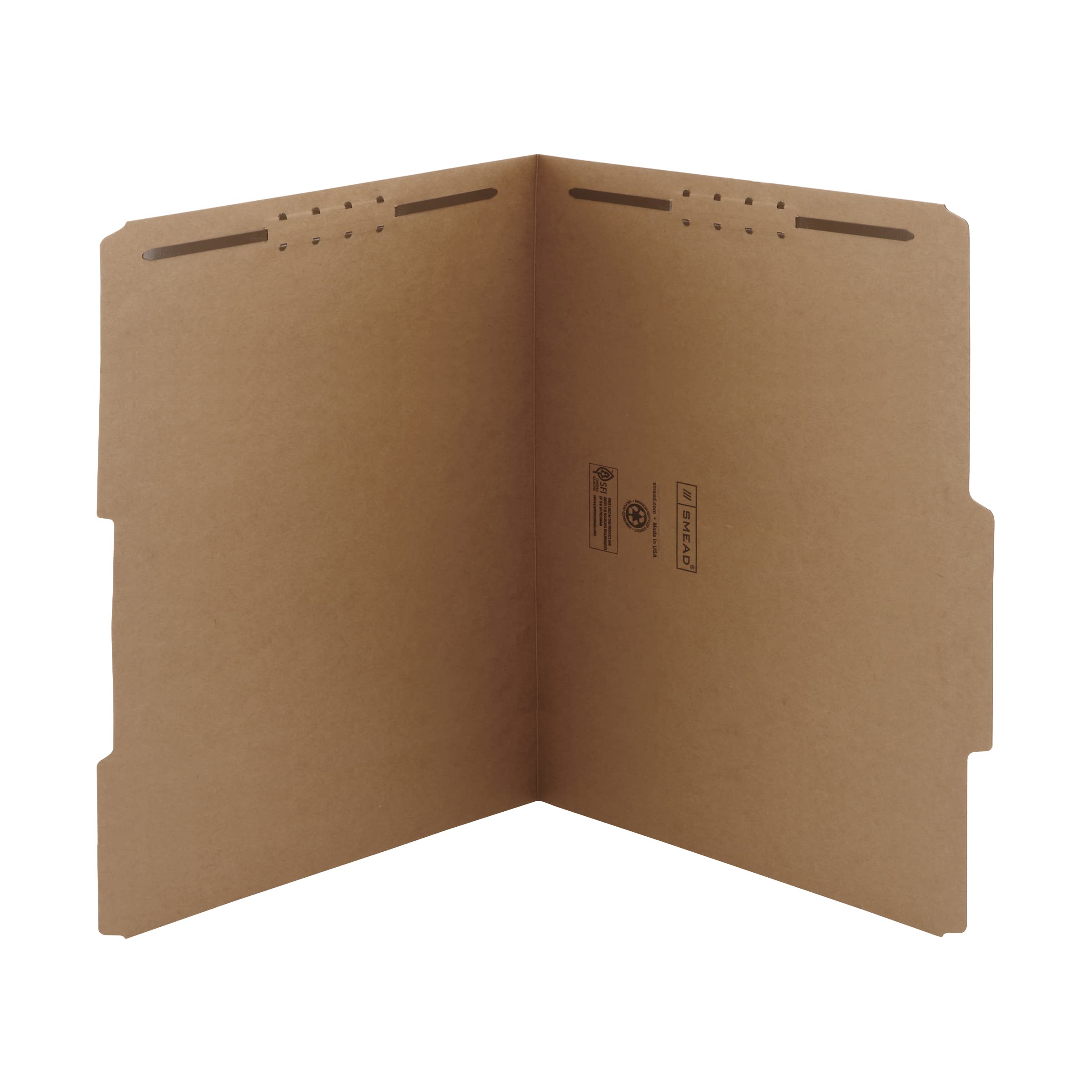 Smead Fastener file Folder, 2 elementi di fissaggio, 2/5-cut Tab Right of Center Position, Letter size, Kraft, 50 per box (14882)