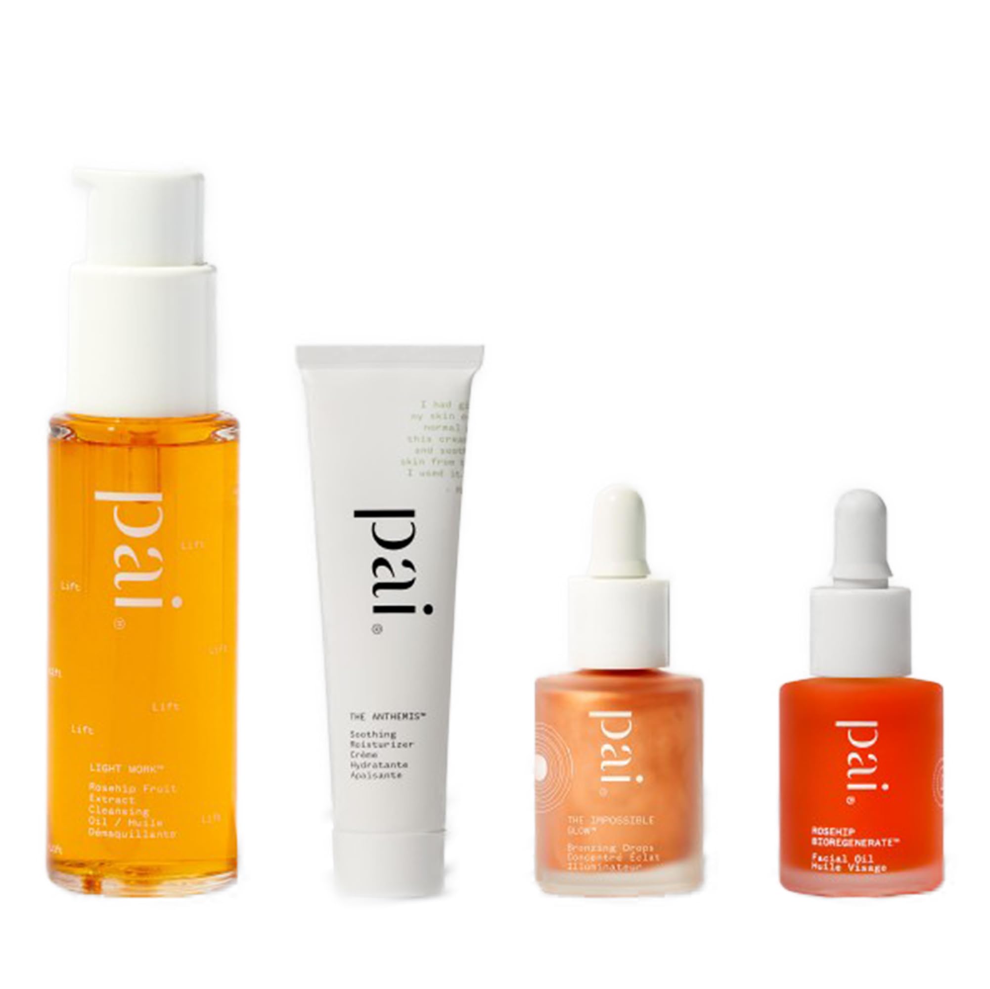 Pai Skincare - Try Pai Kit Scoperta | Detersione, idratazione lenitiva & luminosità, rosa canina estratta a CO2, certificati COSMOS, vanity case ricaricabile