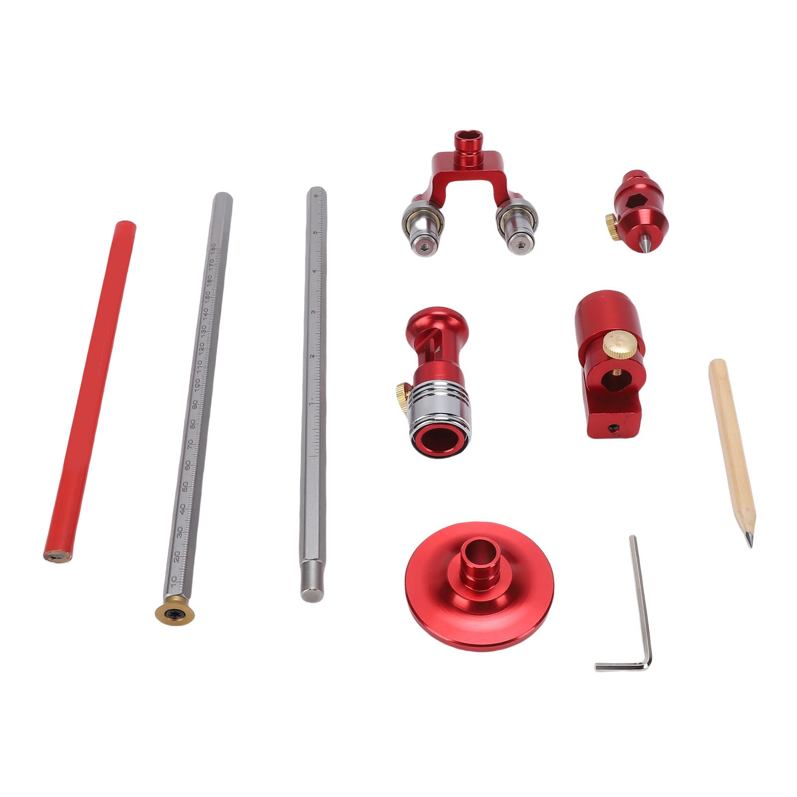 FTVOGUE Calibro per Marcatura per Legno Ad Archi Paralleli, Ruota per Marcatura per Strumento per Scriba in Legno in Lega di Alluminio con Manopola Regolabile, Linee e Archi Paralleli, per Falegnami