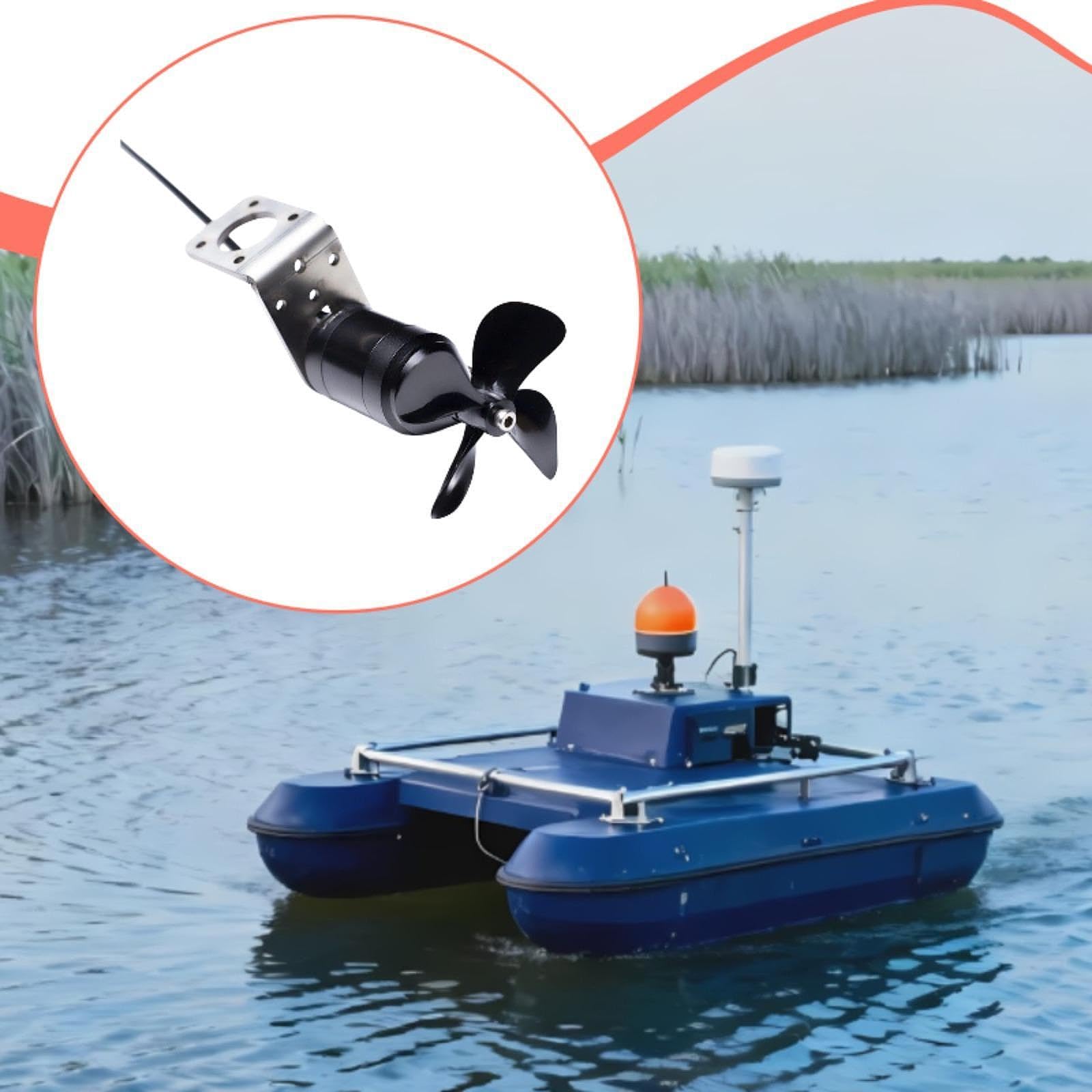 Underwater Thruster Propulsore Modello Barca RC Motore Brushless Forte Potenza Sierrobusto Struttura Anticorrosione Adatto a Modellismo Navale, Propulsore Inverso