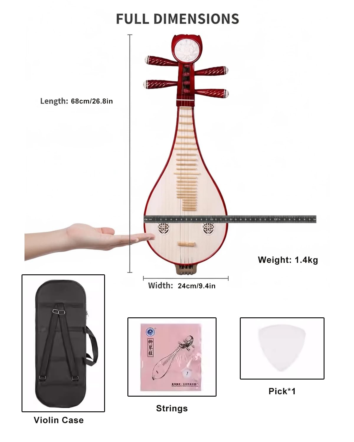 Chitarra a quattro corde fatta a mano per principianti e professionisti, include supporto per esercitarsi e performance sul palco