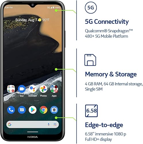 Miniatura 4 de Nokia G400 5G | Verizon, AT&T, T-Mobile | Android 12 | Smartphone desbloqueado | Batería de 3 días | Versión de EE. UU. | 4/64 GB | Pantalla de 6.58