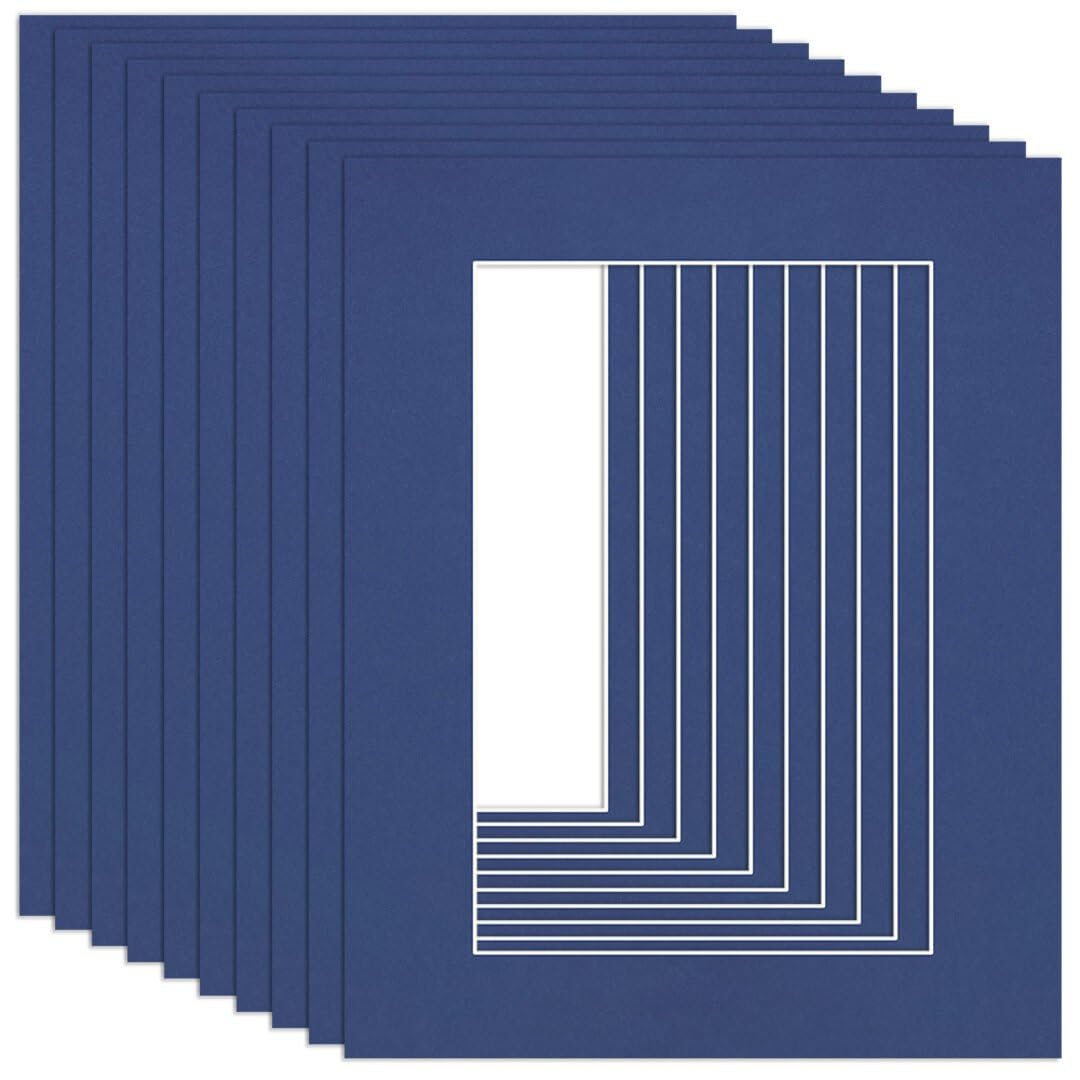Procut Global 20x16" Blue Picture Mounts to Fit 15x10" Aperture - Precision Cut Cardboard Photo Mount - Ideal for Frames, Prints, Artwork & Certificates - Sizes & Colours Available - 10 Pack — image 1