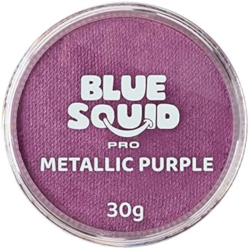 Blue Squid PRO Face Paint - Professional Water Based Single Cake Facepaint & Body Paints - SFX Makeup, Kids Adults Painting for Costume, Halloween Face Paints for Children - Metallic Purple 30g / 1oz