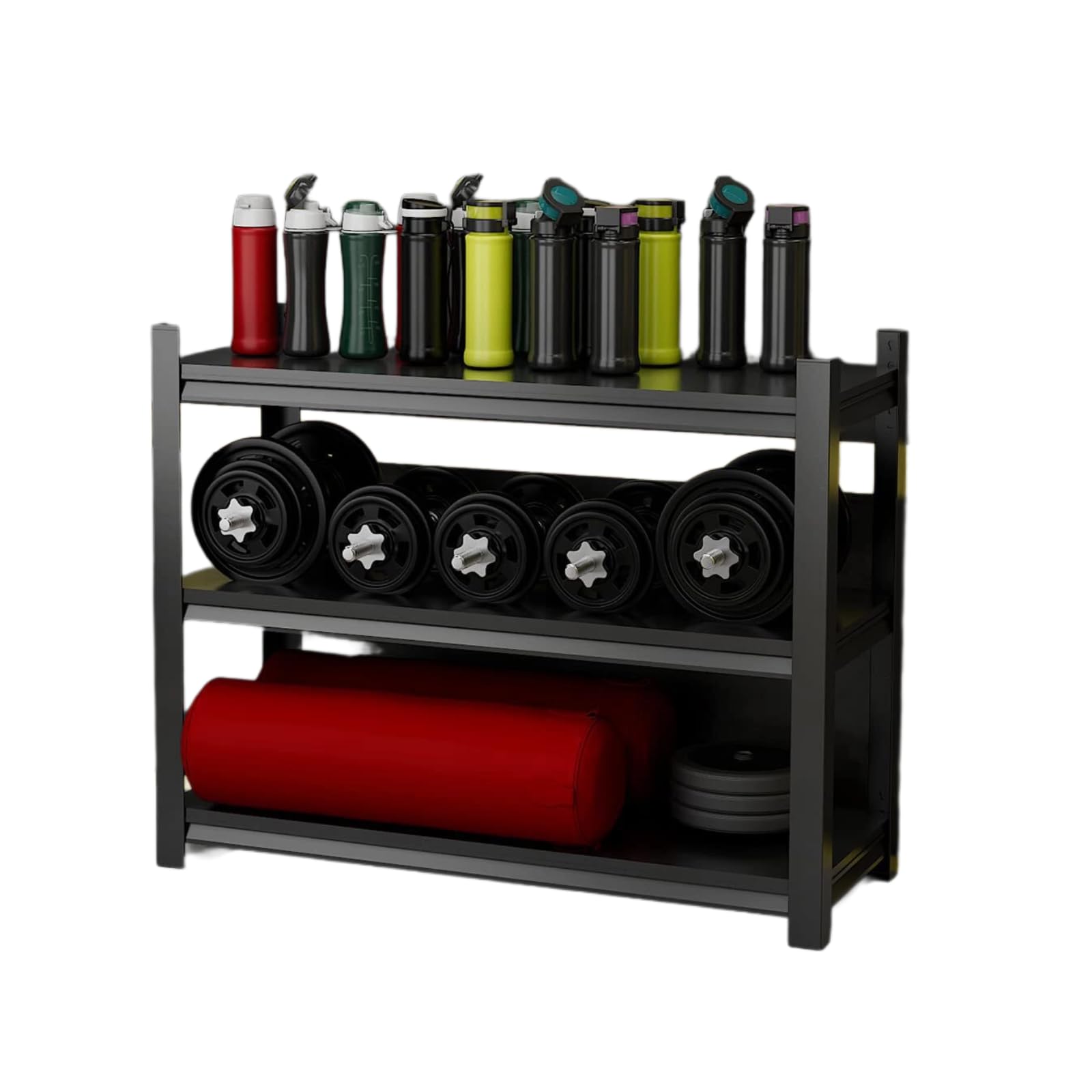 Scaffali in metallo regolabili a 5 ripiani, resistenti, con ruote bloccabili, per magazzini, garage o capannoni (80 x 40 x 80 cm, design a 3 livelli)