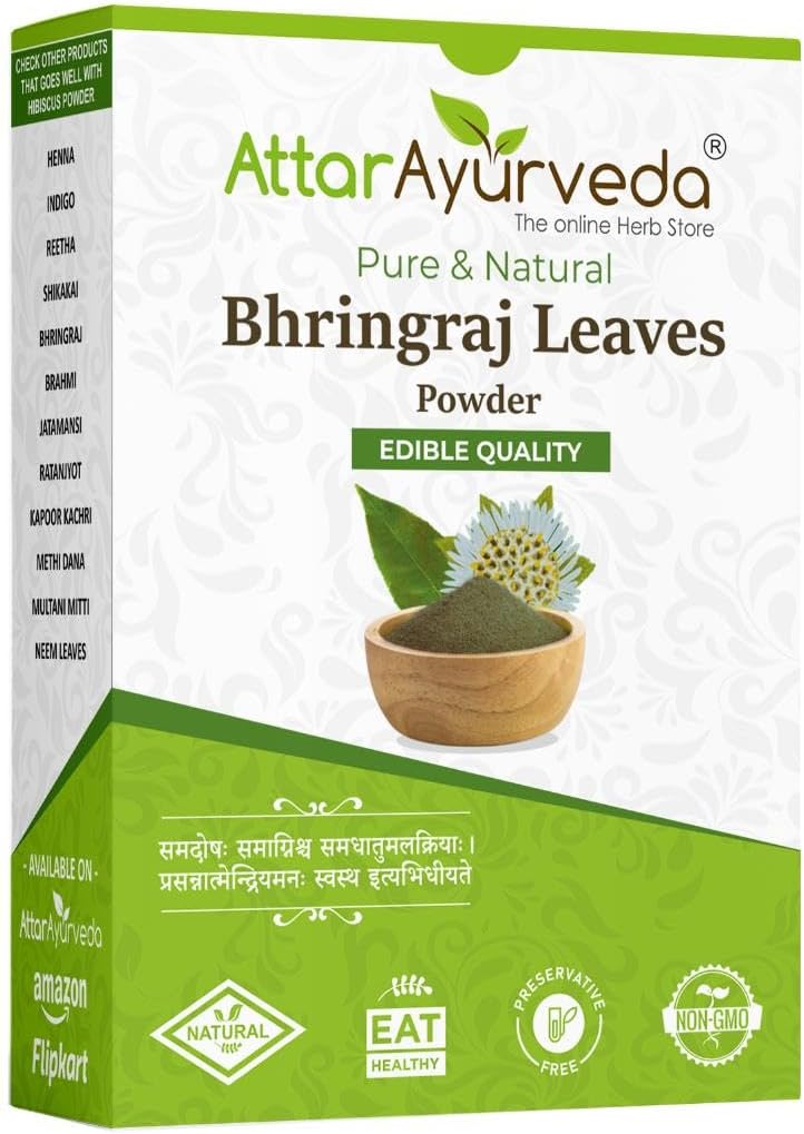Natural Bhringraj Powder for hair growth (100 Grams) | For Hair Mask and Eating | 100% Pure and Natural | No Chemical, No Preservatives