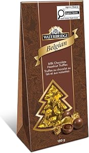 Waterbridge Belgian Milk Chocolate Hazelnut Truffles, Premium Chocolate Gift Box, 150g (5.3 oz), Made in Europe with Belgian Chocolate