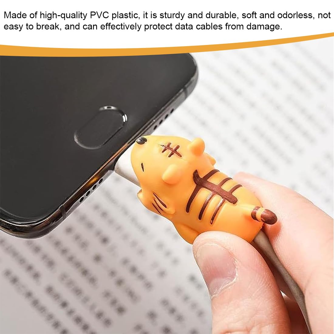 WeddHuis 10 Pcs Protezione Cavi in Silicone Animali, Proteggi Cavo di Ricarica, Anti Rottura Cavi, Protezione per Piegatura Cavi, Compatibile con la Maggior Parte dei Cavi per Smartphone