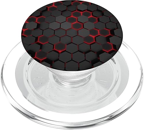 Soporte para botón de teléfono celular rojo y negro, perilla PopSockets MagSafe PopGrip para iPhone disponible en Yaxa El Salvador