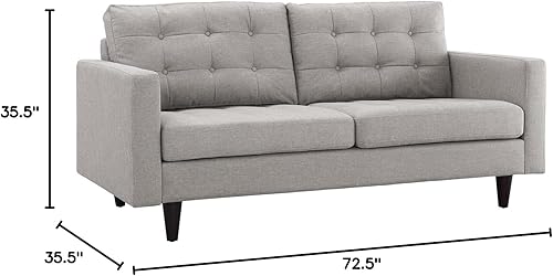 Miniatura 90 de Modway Sofá biplaza Empress en tela tapizada moderna de mediados de siglo, gris Gris,Laguna,Gris,claro,Celeste,verde azulado,Beige,Atomic Rojo