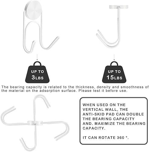 Miniatura 9 de Ganchos magnéticos, ganchos magnéticos de acero inoxidable 304 resistentes para parrilla de refrigerador, imán fuerte con ganchos para cocina del