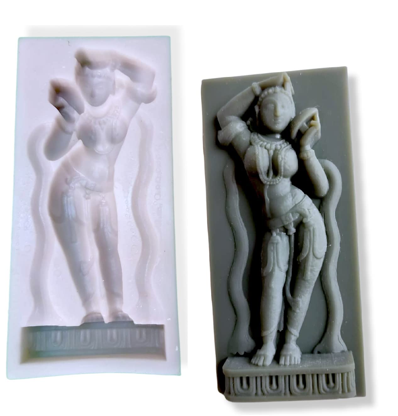 APW Khajuraho Lady Dancing Statue Silicone Mold Temple Sculpture Resin Cement Clay Wax Silicone Mold Art and Craft-image-19