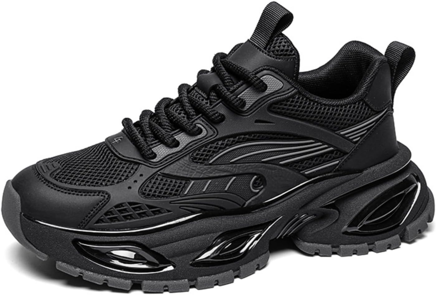 Stylish and Durable Casual Mesh Walking Shoes for Men Chunky Platform Sneakers with...